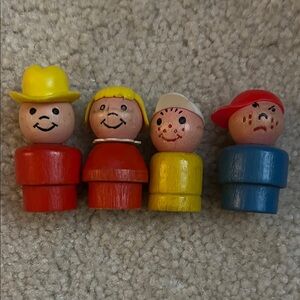Bundle of Fisher Price -Vintage Wooden Original Little People